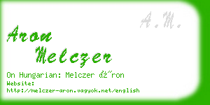 aron melczer business card